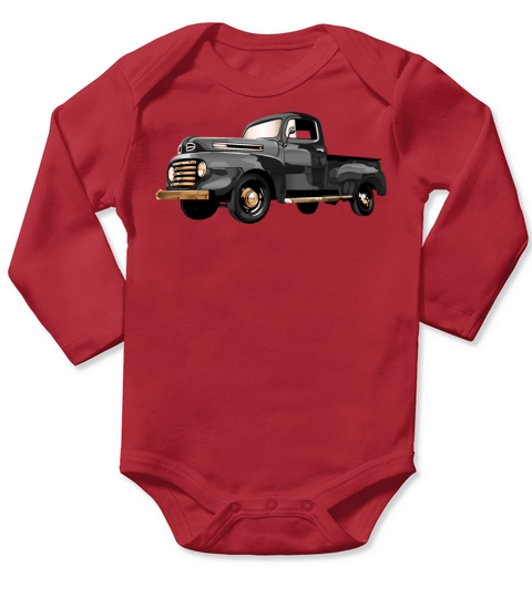 Retro Vintage American Classic Car in black Long Sleeve Baby One-Piece