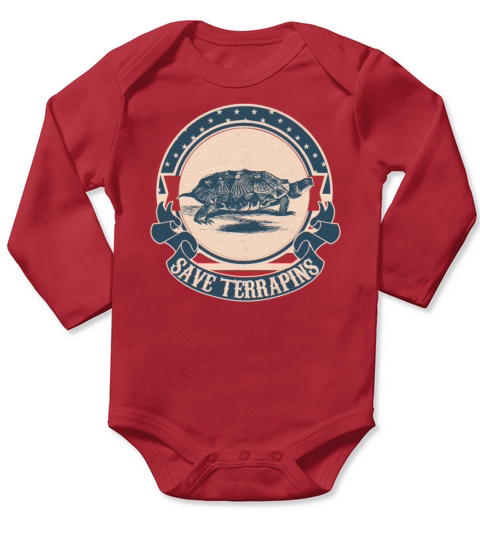 Save terrapins vintage Long Sleeve Baby One-Piece