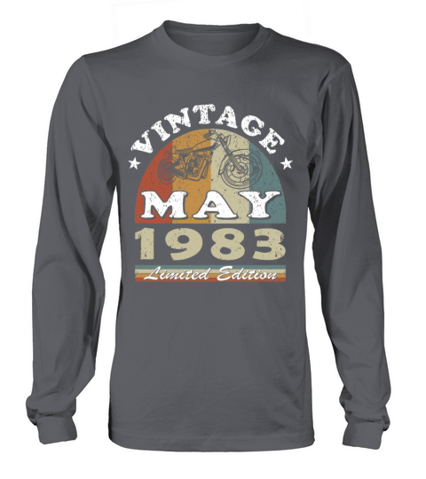 Biker vintage May 1983 40th anniversary Long sleeved Unisex