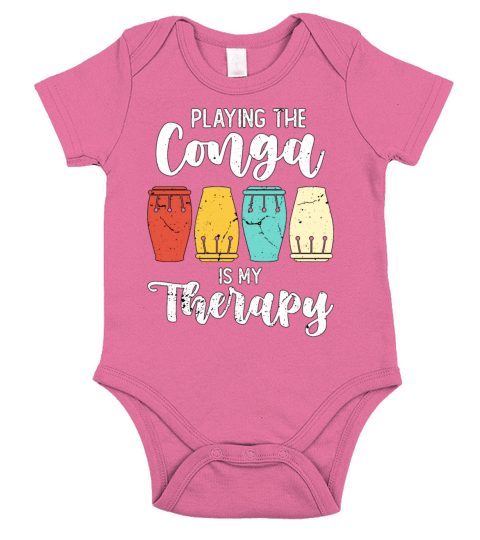 Conga Playing The Conga Is Retro Percussion Drums Short Sleeve Baby One-Piece