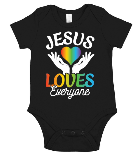 Jesus Loves Everyone LGBT Short Sleeve Baby One-Piece