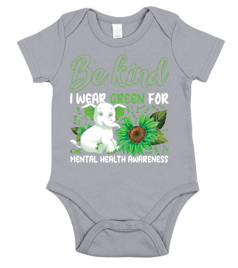 Kind May Green For Mental Health Awareness Month Short Sleeve Baby One-Piece