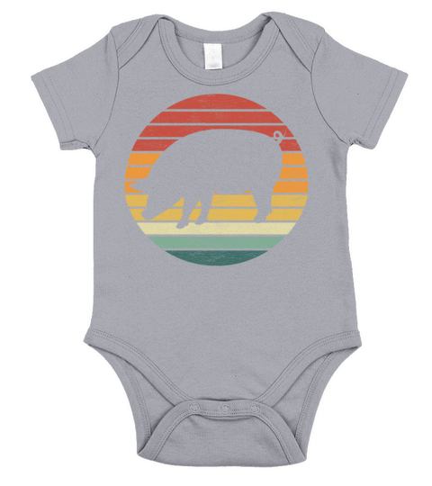 Pig Lover - Vintage Retro Sunset Pig Short Sleeve Baby One-Piece