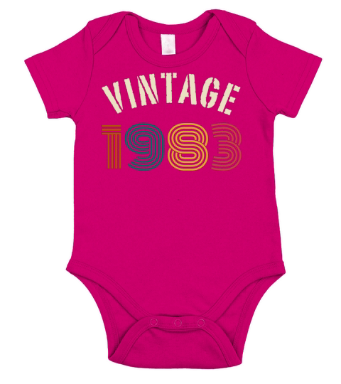 Vintage 1983 40th Birthday Short Sleeve Baby One-Piece