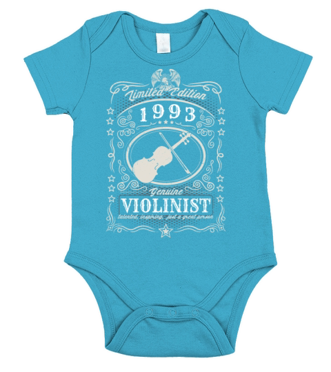 Vintage 1993 Violinist Birthday Gift Violin Player Short Sleeve Baby One-Piece