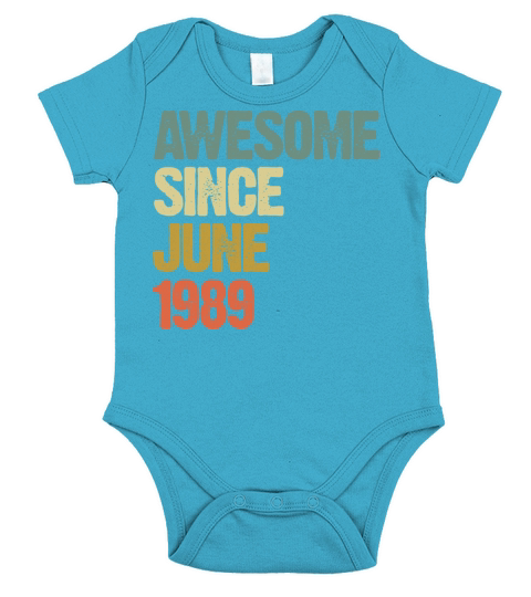 Vintage Awesome Since June 1989 Gift Short Sleeve Baby One-Piece