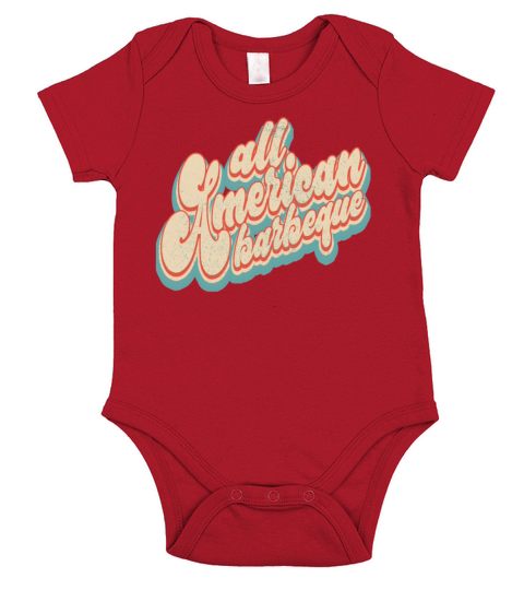 Vintage Classic All American Barbeque Patriotic 4t Short Sleeve Baby One-Piece