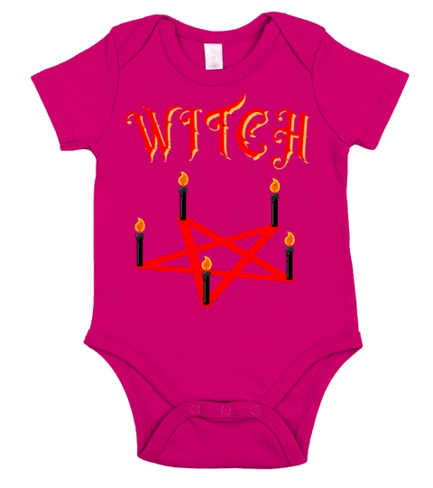 Witch Pentagram Candles Wicca Satan Occult Woman Short Sleeve Baby One-Piece