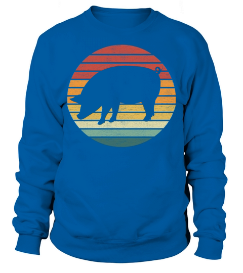 Pig Lover - Vintage Retro Sunset Pig Sweatshirt Unisex