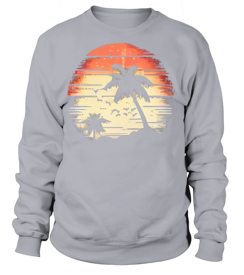 Vintage Retro Sunset Watercolor Beach Vacation 3 Sweatshirt Unisex