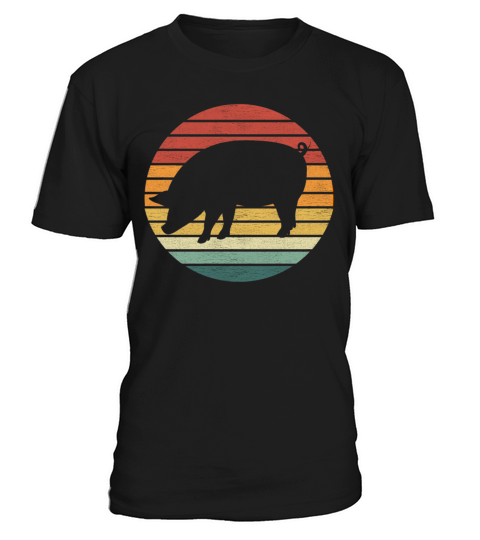 Pig Lover - Vintage Retro Sunset Pig T-Shirt Unisex