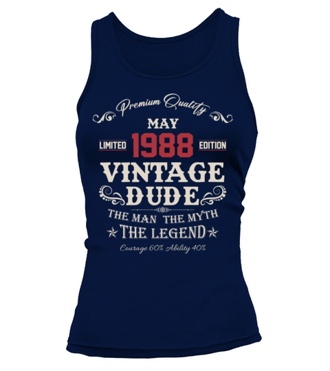 May 1988 Vintage Birthday Present Tank top Woman