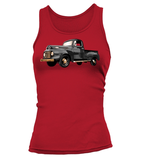 Retro Vintage American Classic Car in black Tank top Woman