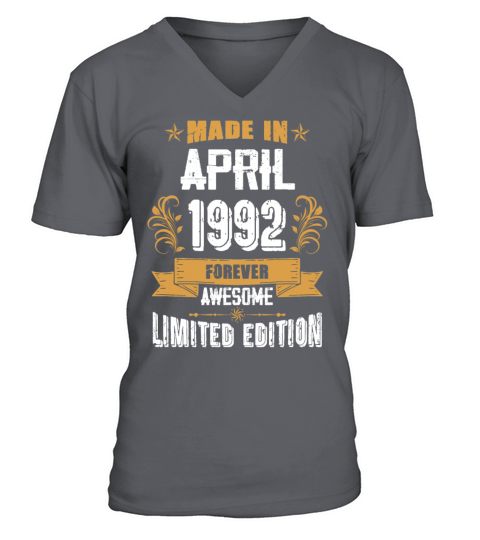 April 1992 Vintage Birthday Present V-Neck T-shirt