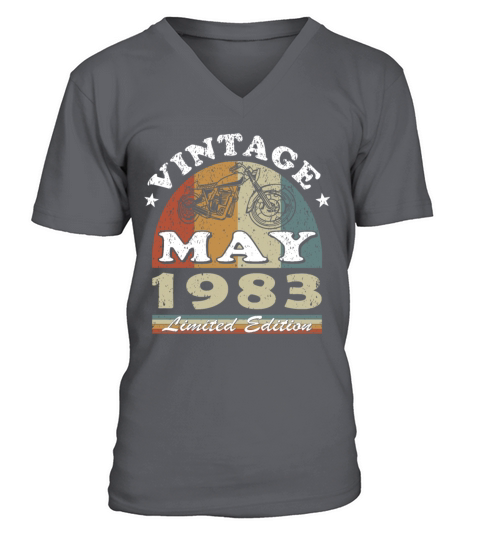 Biker vintage May 1983 40th anniversary V-Neck T-shirt