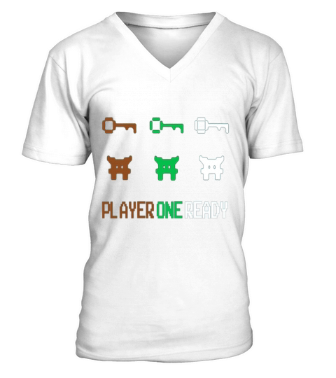 Player One Ready Funny Video Gamer V-Neck T-shirt
