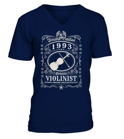 Vintage 1993 Violinist Birthday Gift Violin Player V-Neck T-shirt