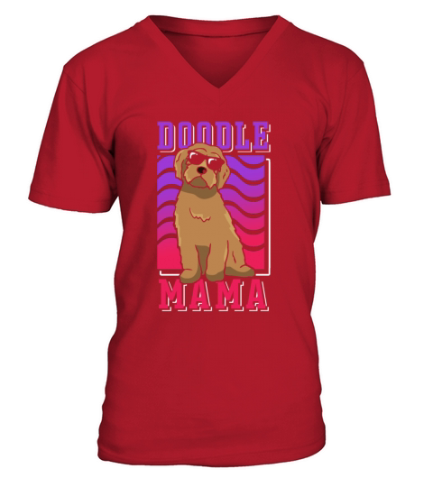 Womens Doodle Mama Labradoodle Goldendoodle V-Neck T-shirt