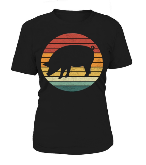 Pig Lover - Vintage Retro Sunset Pig Women's T-Shirt