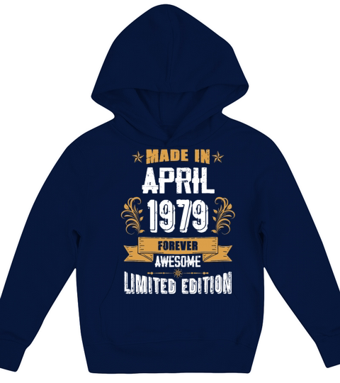 April 1979 Vintage Birthday Present Kids Hoodie