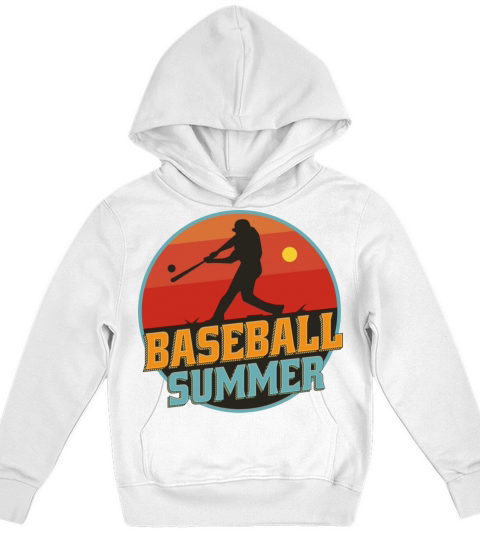 Baseball Summer Vintage Style Kids Hoodie