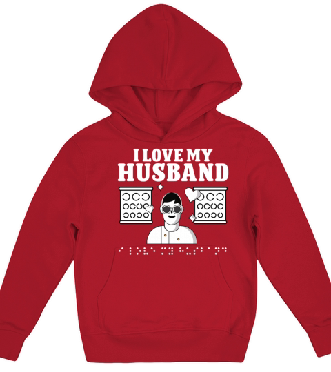 Blindness i love my husband blindness awareness Kids Hoodie