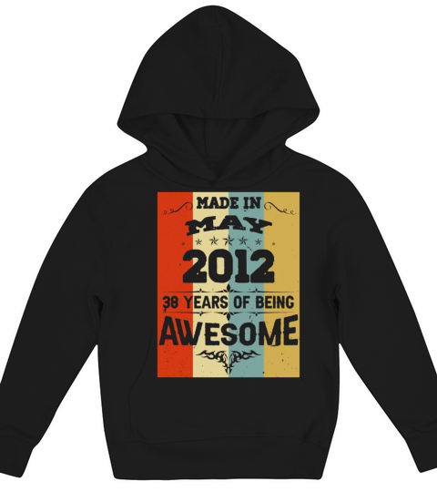 May 2012 Vintage Birthday Present Kids Hoodie