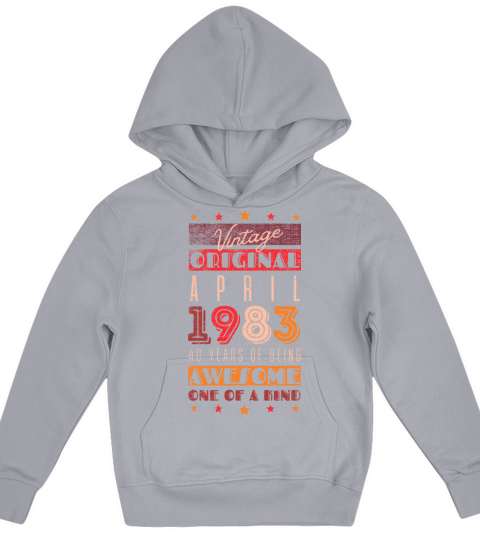 Vintage April 1983 - 40 years of being awesome Kids Hoodie