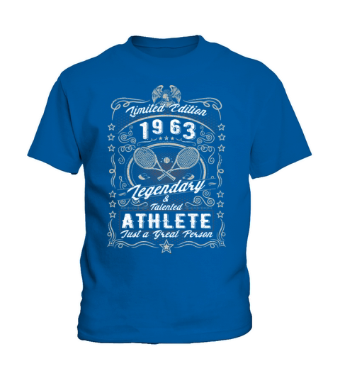 Vintage 1963 Tennis Birthday Gift Sport Hobby Kids T-Shirt