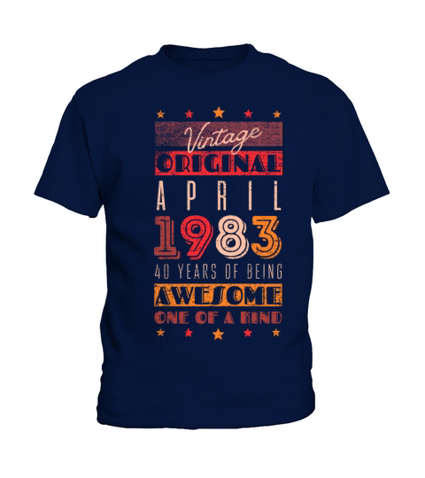 Vintage April 1983 - 40 years of being awesome Kids T-Shirt