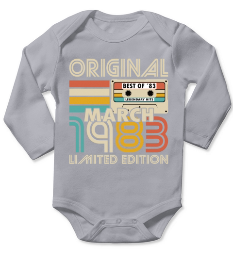 40th birthday march 1983 original 1983 Long Sleeve Baby One-Piece