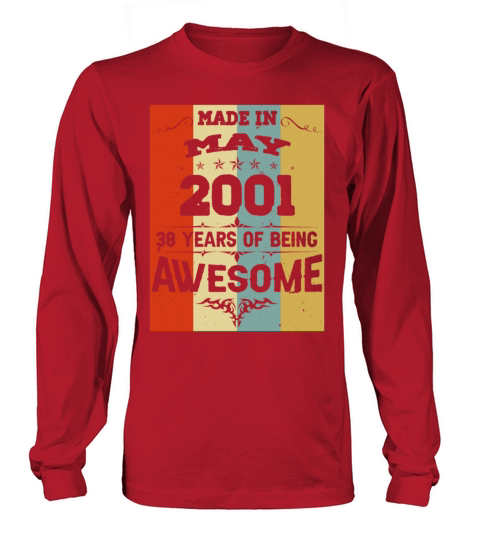 May 2001 Vintage Birthday Present Long sleeved Unisex