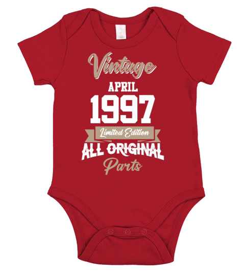 April 1997 Vintage Birthday Present Short Sleeve Baby One-Piece