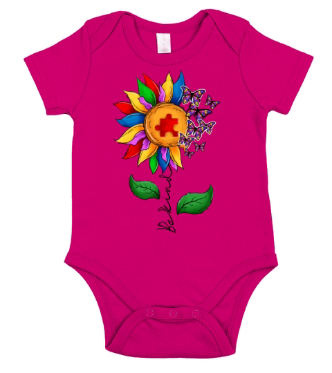 Autism Awareness Month Be Kind Short Sleeve Baby One-Piece