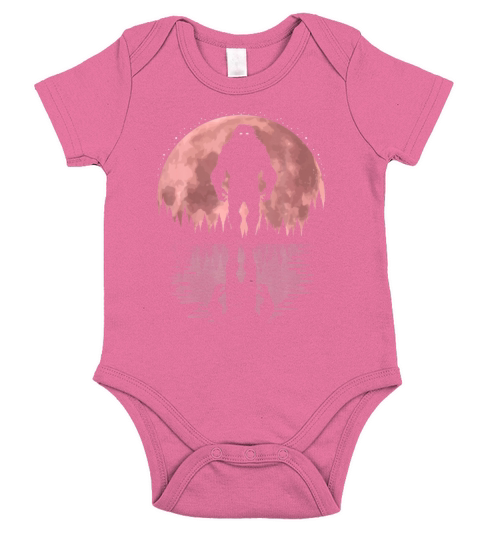 Bigfoot Moon Graphic Night Forest Cool Sasquatch Short Sleeve Baby One-Piece
