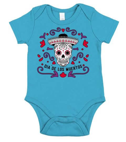 Dia De Los Muertos Day Of Dead Mexican Short Sleeve Baby One-Piece