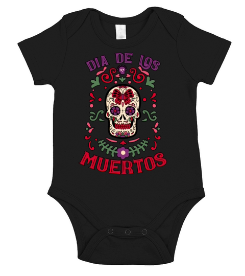 Dia De Los Muertos Day Of Dead Mexican Short Sleeve Baby One-Piece