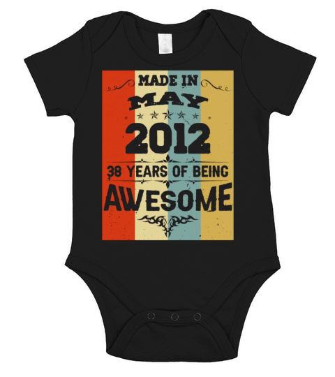May 2012 Vintage Birthday Present Short Sleeve Baby One-Piece