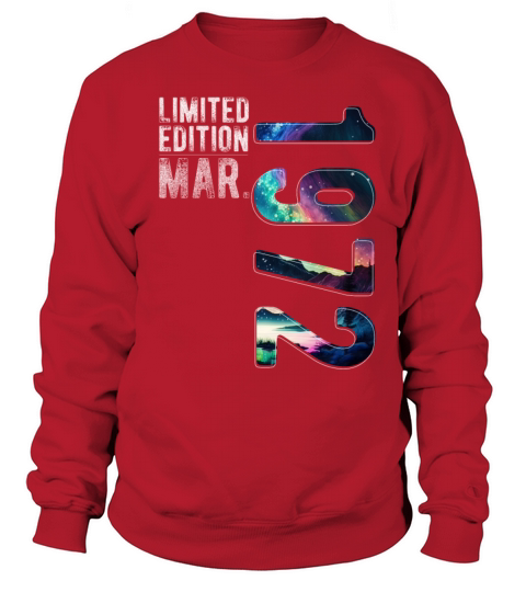 Limited Edition 1972 March Birthday Polar Lights Sweatshirt Unisex