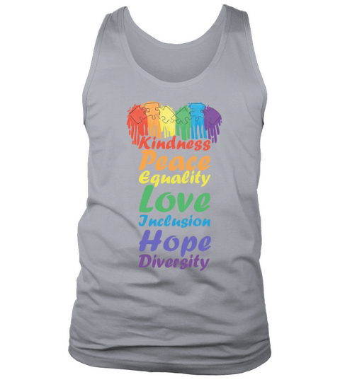 Kindness Peace Hope Love Cute Diversity Rainbow Po Tank Top Unisex