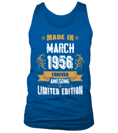 March 1956 Vintage Birthday Present Tank Top Unisex