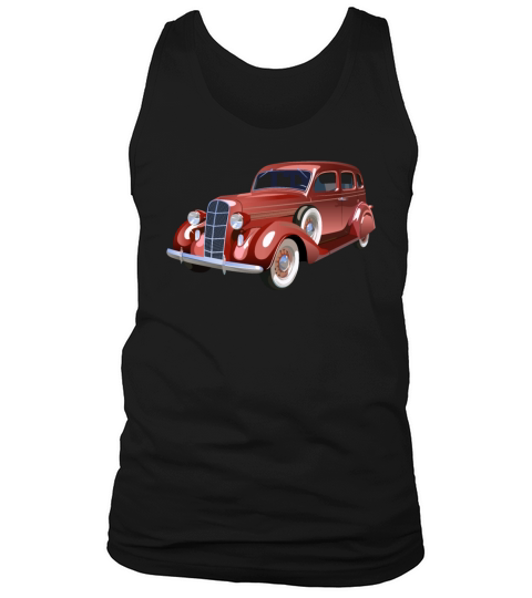 Red Retro American Car Tank Top Unisex