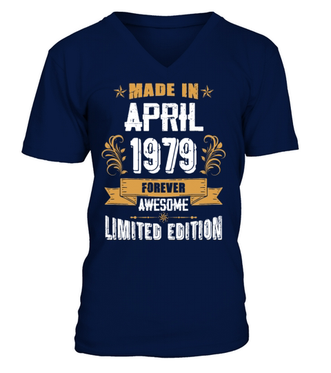 April 1979 Vintage Birthday Present V-Neck T-shirt
