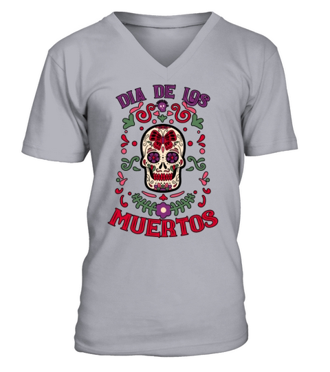 Dia De Los Muertos Day Of Dead Mexican V-Neck T-shirt