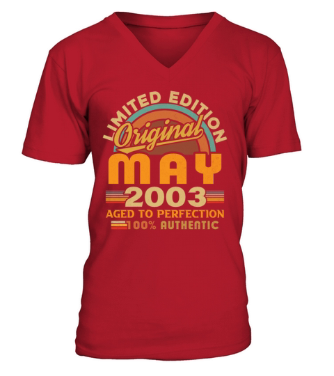 May 2003 Vintage Birthday Gift V-Neck T-shirt