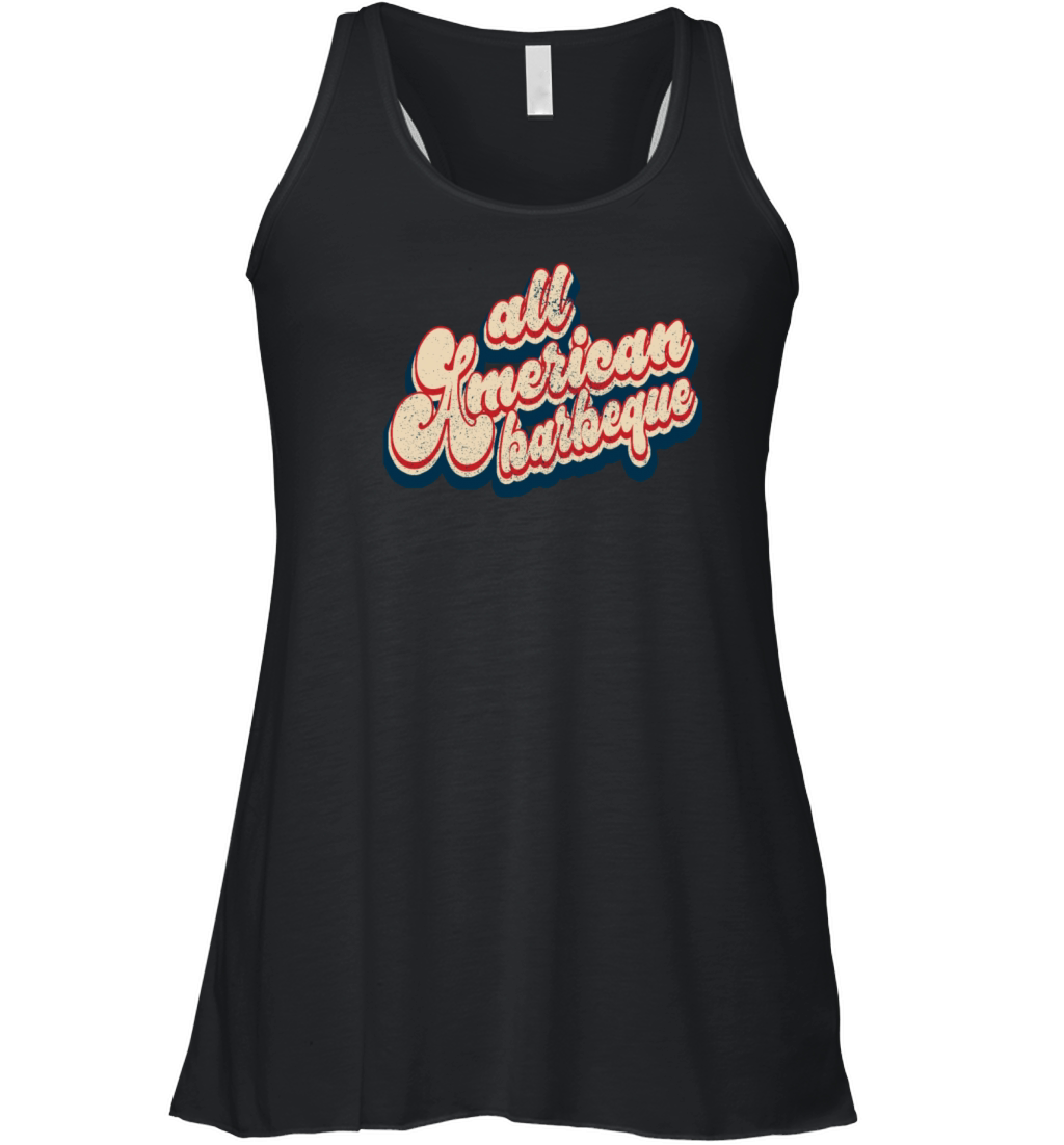 Vintage All American Barbeque Patriotic 4th of Jul Women's Flowy Tank Top