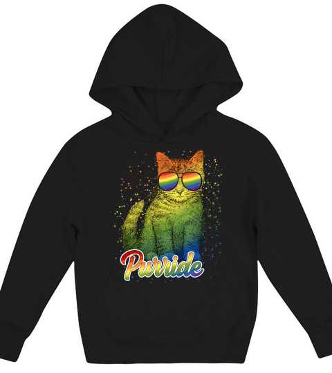Cat Purride Lgbt Flag Kids Hoodie