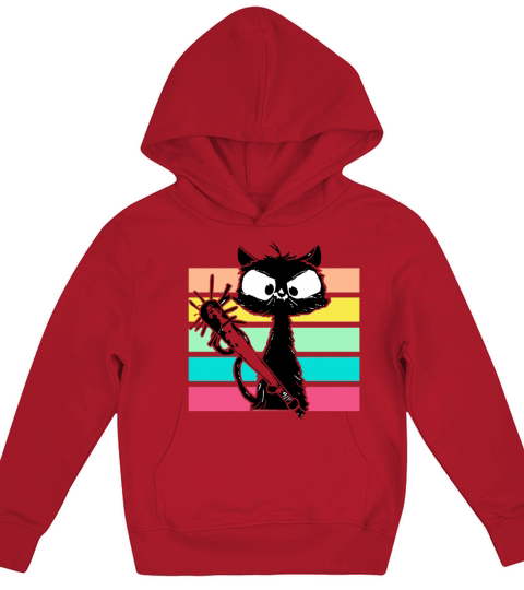 Halloween Retro Cat Vintage Cat Kids Hoodie