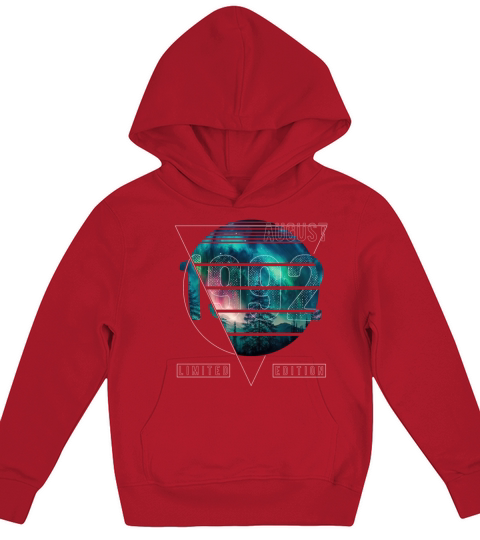 Limited Edition 1992 August Birthday Polar Lights Kids Hoodie