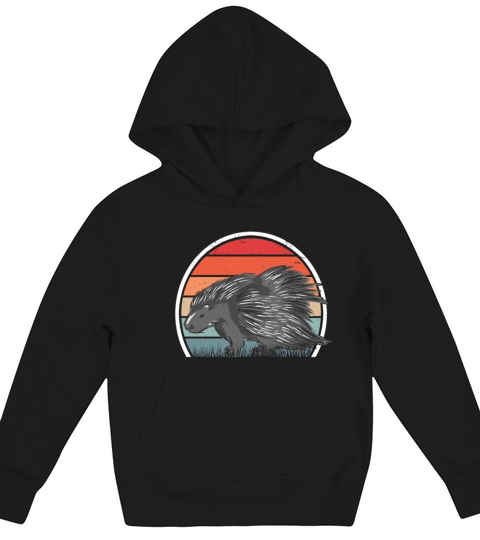 Porcupine Vintage Retro Kids Hoodie